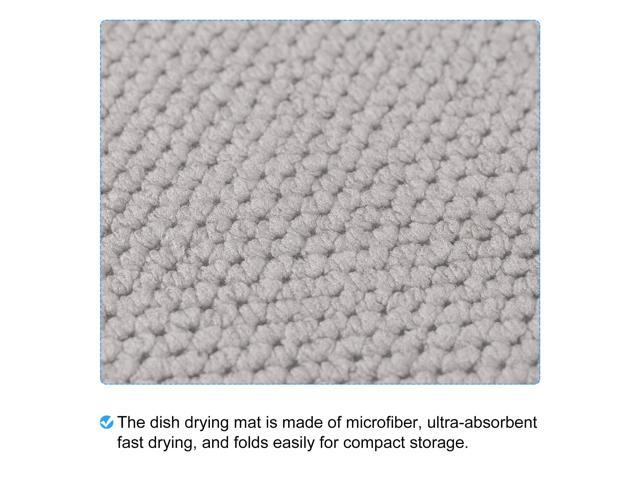 Microfiber Dish Drying Mat, 15.75' x 11.82' Dishes Drainer Mats Kitchen Counter Mats Dish Drying Pad for Countertop, Fast Drying-Grey