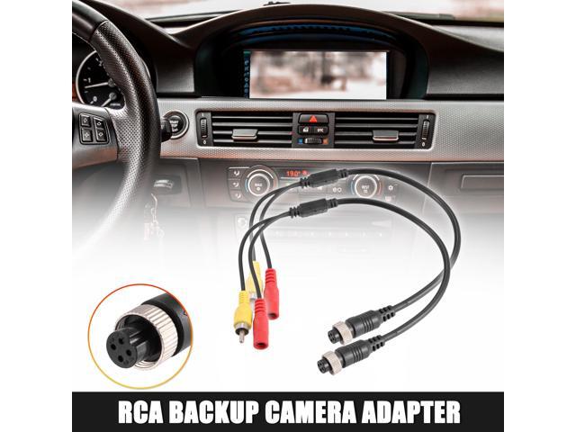 2pcs Car Camera Adapter 4 Pin to RCA Adapter M12 4-Pin Female to RCA AV Male DC Female Connector Wire Monitor Video Adapter