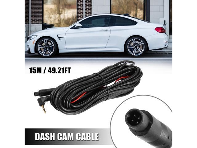 1pcs 4 Pin 15m 49.21Ft Dash Cam Rearview Backup Camera Reverse Extension Cord Car Recorder Cable Male to Female Video Extension Wire