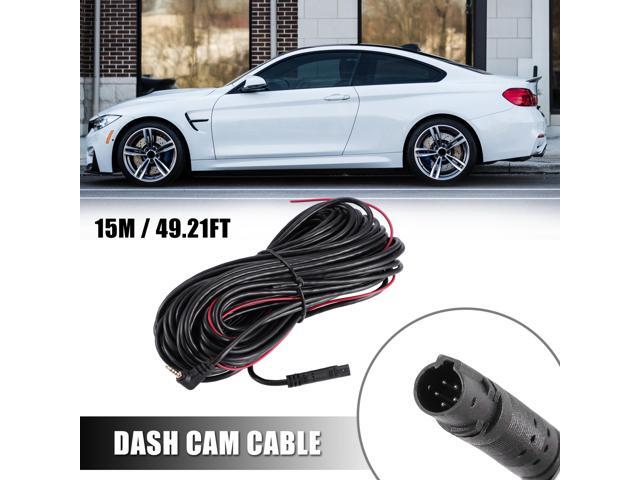 1pcs 5 Pin 15m 49.21Ft Dash Cam Rearview Backup Camera Reverse Extension Cord Car Recorder Cable Male to Female Video Extension Wire