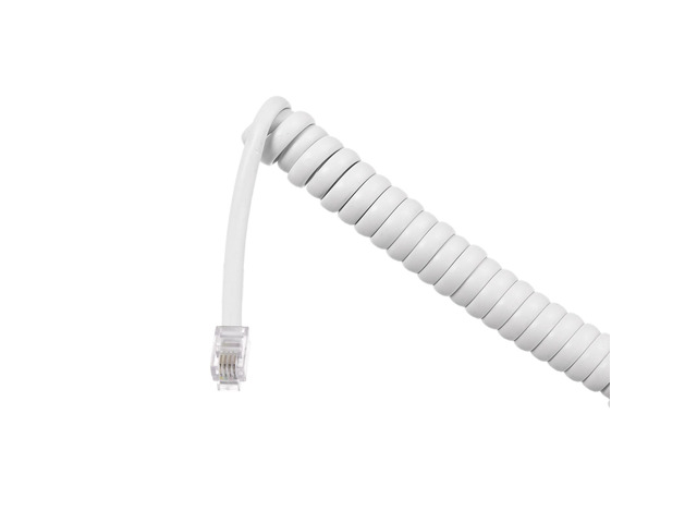 Telephone Handset Cord, 4P4C 13.12 Feet Coiled Landline Phone Handset Cable for Home or Office White
