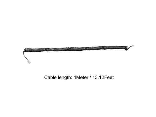 Telephone Handset Cord, 4P4C 13.12 Feet Coiled Landline Phone Handset Cable for Home or Office Black 2 Pack
