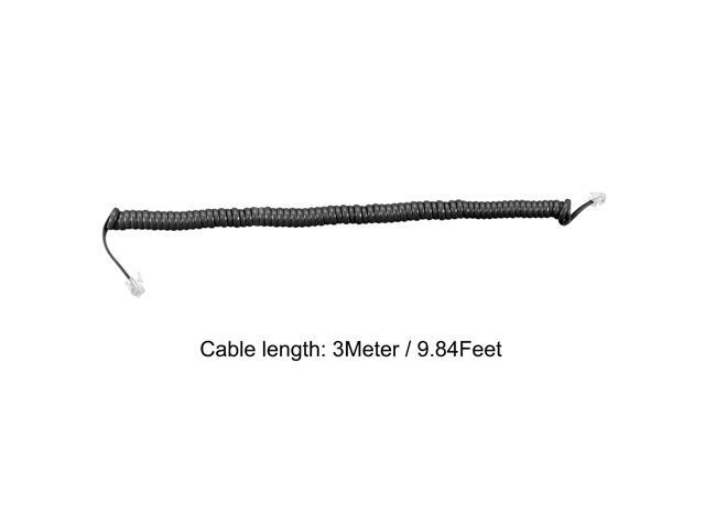 Telephone Handset Cord, 4P4C 9.84 Feet Coiled Landline Phone Handset Cable for Home or Office Black 2 Pack