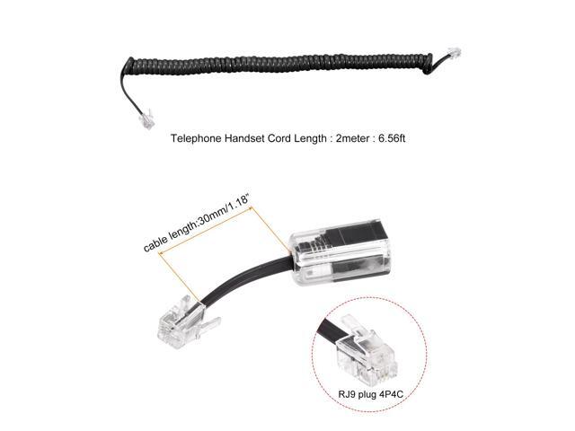 Telephone Cord Detangler 360 Degree Rotating Landline Cable with Telephone Handset Cord 6.56Ft 2Set