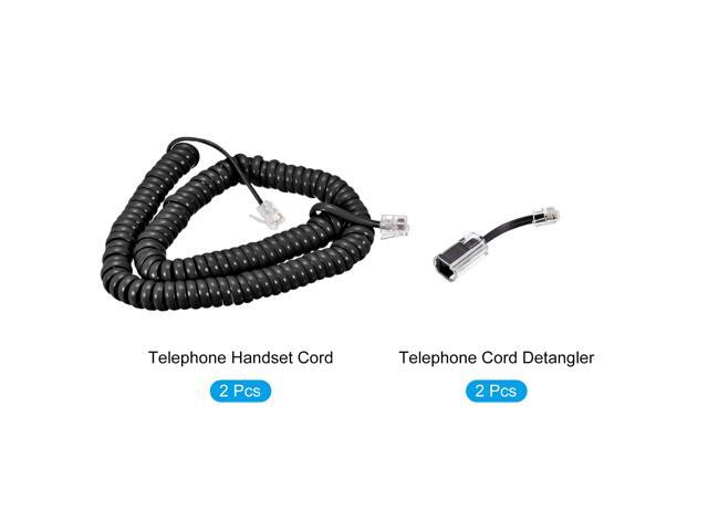 Telephone Cord Detangler 360 Degree Rotating Landline Cable with Telephone Handset Cord 6.56Ft 2Set