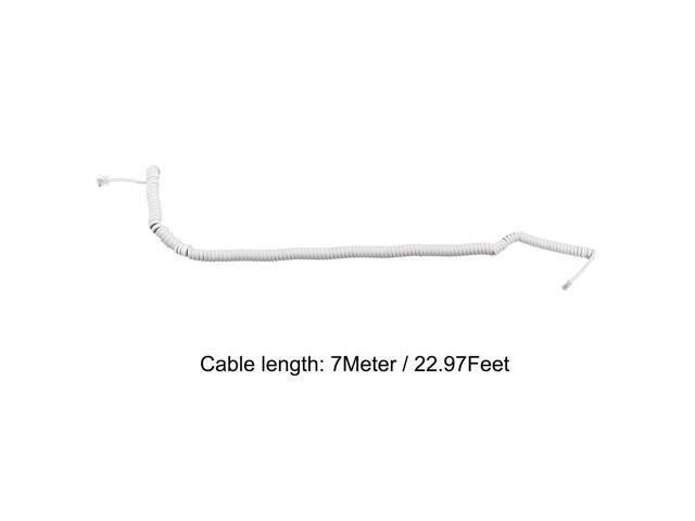 Telephone Handset Cord, 4P4C 22.97 Feet Coiled Landline Phone Handset Cable for Home or Office White 2 Pack
