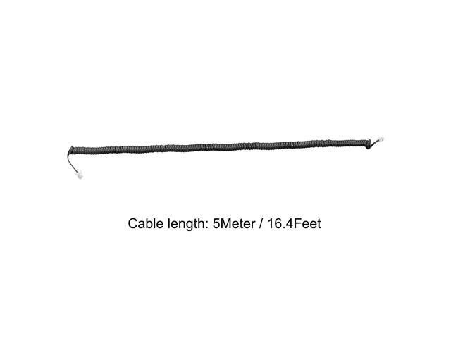 Telephone Handset Cord, 4P4C 16.4 Feet Coiled Landline Phone Handset Cable for Home or Office Black