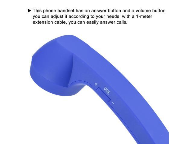 3.5mm Retro Telephone Handset Telephone Receiver for Microphone Speaker Blue