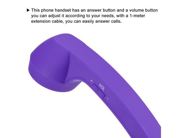 3.5mm Retro Telephone Handset Telephone Receiver for Microphone Speaker Purple