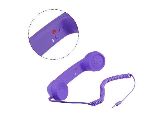 3.5mm Retro Telephone Handset Telephone Receiver for Microphone Speaker Purple