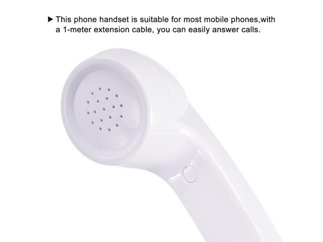 3.5mm Retro Telephone Handset Telephone Receiver for Microphone Speaker Smooth White
