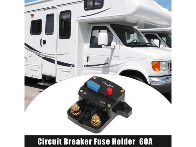 DC 12V- 42V 60Amp Inverter Circuit Breaker Audio Inline Fuse Holder Protector for Car Truck Boat RV