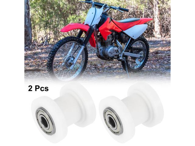 2 Pcs 8mm Chain Tensioner Roller Slider Pulley Wheel Idler for Motorcycles Dirt Pit Bike White