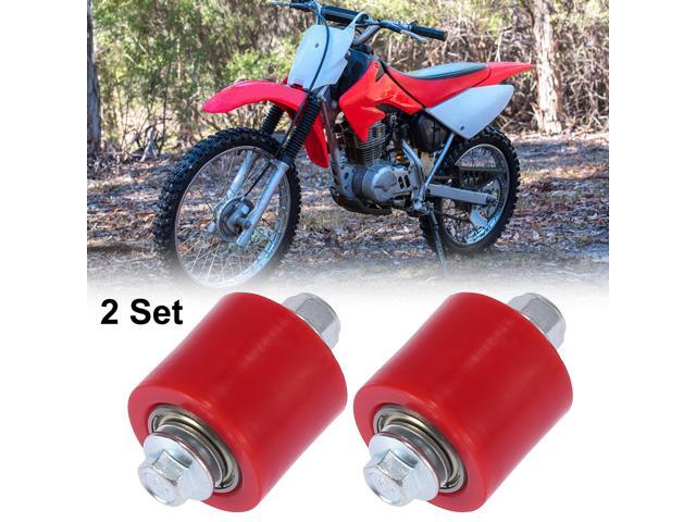 2 Set 8mm Motorcycle Chain Pulley Roller Slider Wheel Guide for Street Bike ATVs Red