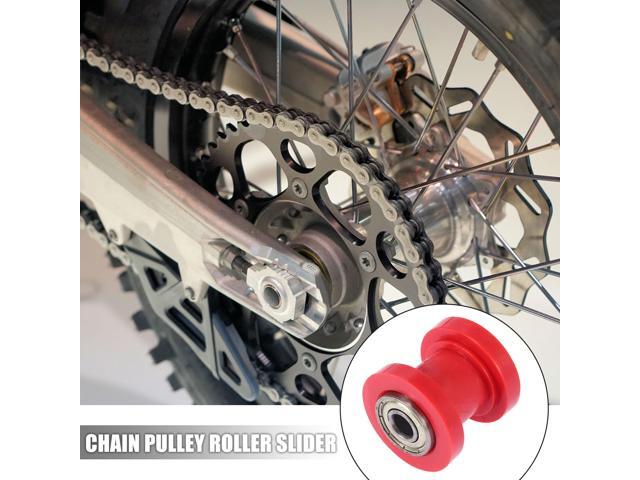 2 Pcs 8mm Chain Tensioner Roller Slider Pulley Wheel Idler for Motorcycles Dirt Pit Bike Red