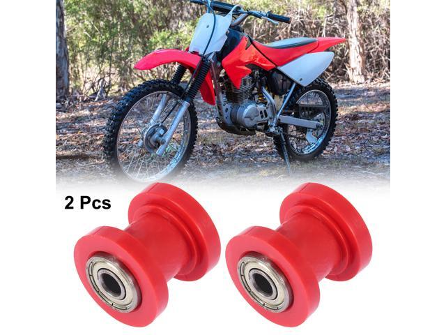 2 Pcs 8mm Chain Tensioner Roller Slider Pulley Wheel Idler for Motorcycles Dirt Pit Bike Red