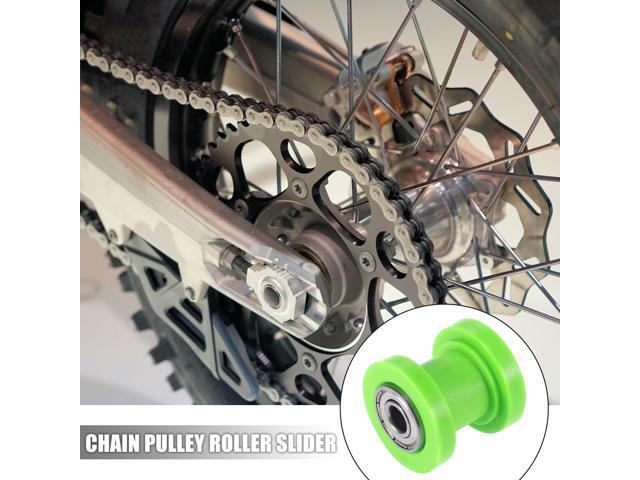 2 Pcs 8mm Chain Tensioner Roller Slider Pulley Wheel Idler for Motorcycles Dirt Pit Bike Green