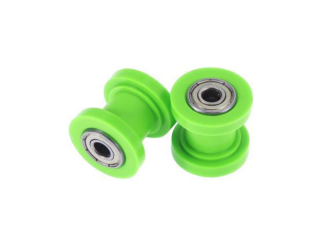 2 Pcs 8mm Chain Tensioner Roller Slider Pulley Wheel Idler for Motorcycles Dirt Pit Bike Green
