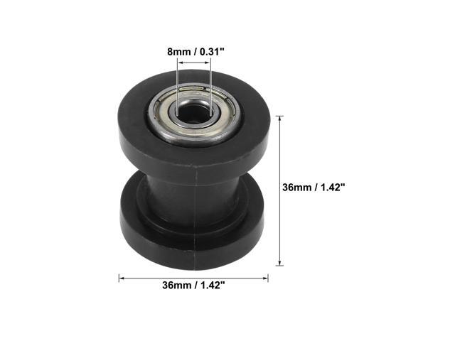 2 Pcs 8mm Chain Tensioner Roller Slider Pulley Wheel Idler for Motorcycles Dirt Pit Bike Black