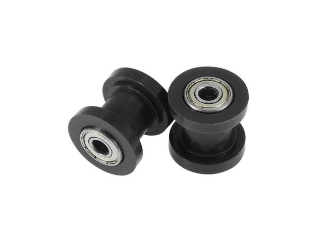 2 Pcs 8mm Chain Tensioner Roller Slider Pulley Wheel Idler for Motorcycles Dirt Pit Bike Black