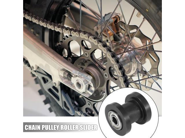 2 Pcs 8mm Chain Tensioner Roller Slider Pulley Wheel Idler for Motorcycles Dirt Pit Bike Black