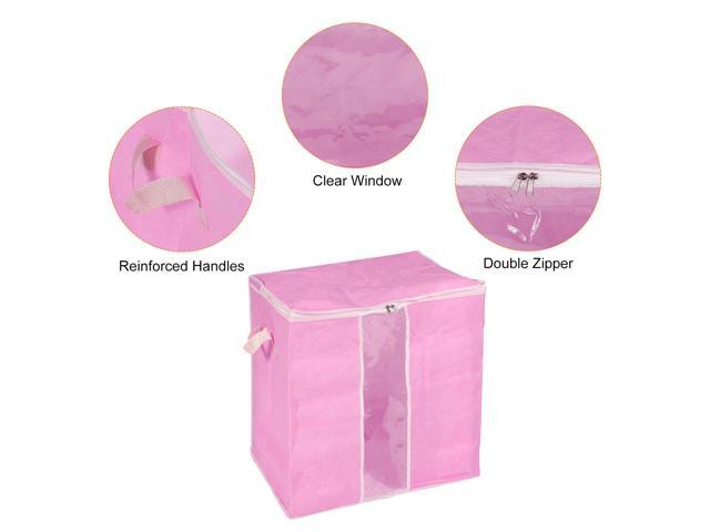 Clothes Storage Bag 3pcs, Closet Organizer with Reinforced Handle for Comforters, Bedding, Blankets, Clothing, Pillows, Foldable with Sturdy...