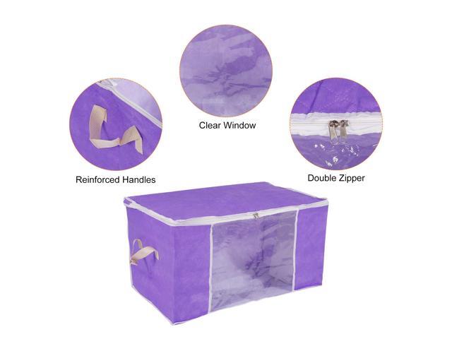 Clothes Storage Bag 2pcs, Clothes Storage Bins Foldable Closet Organizers Storage Containers with Reinforced Handles for Comforters, Blankets,...