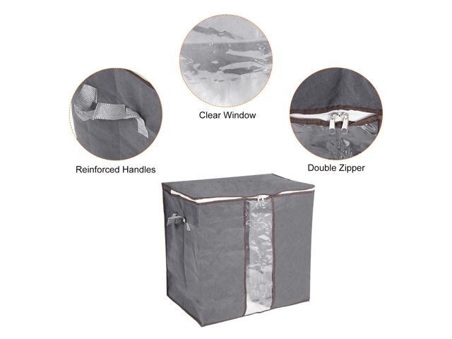 Clothes Storage Bag 3pcs, Closet Organizer with Reinforced Handle for Comforters, Bedding, Blankets, Clothing, Pillows, Foldable with Sturdy...