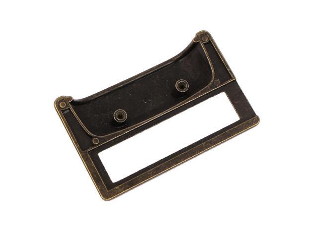 File Drawer Handle Pull Label Tag Name Card Holder Bronze Tone 4pcs