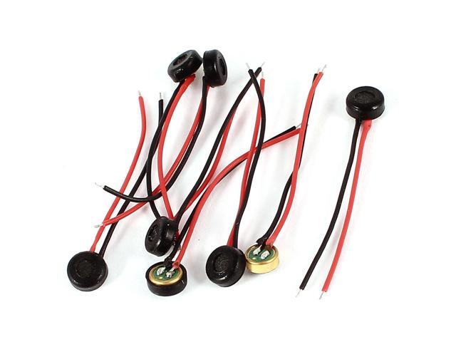 Unique Bargains 8 Pcs 2.6mm Wire Electret Condenser Microphone Cartridge Pick-up 4mm x 2mm