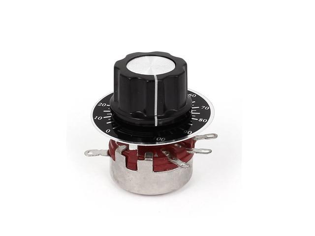 WTH118-1A 2W 10K Ohm Rotary Taper Carbon Film Potentiometer Pots w Dial w Knob