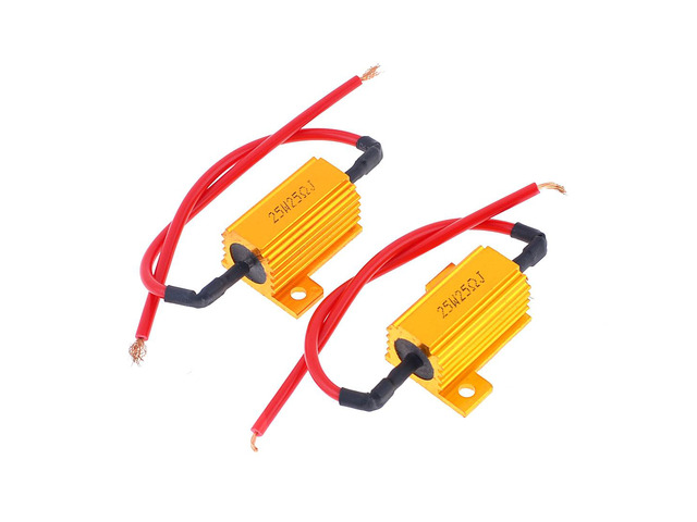 Unique Bargains 2 Pcs 25 Ohm 25W Watt 5% Gold Tone Aluminum Housing Wire Wound Resistors