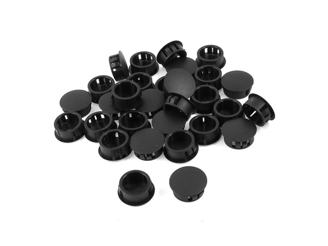 Unique Bargains 20pcs Black Plastic 20mm Diameter Locking Hole Plugs Button Cover