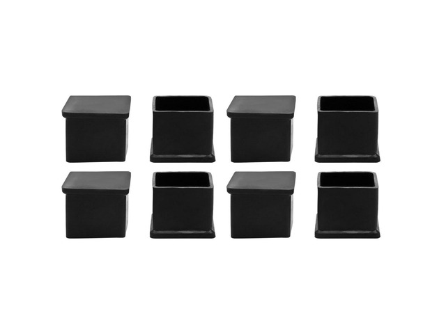 Rubber Square 30mm x 30mm Antislip Chair Foot Cover Table Furniture Leg Protector Black 8 Pcs