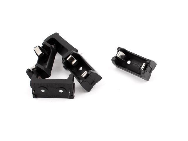 Unique Bargains 2pcs Plastic 1 x BH 1/2AA Cell Button Dry Battery Sockets Holder Case Black