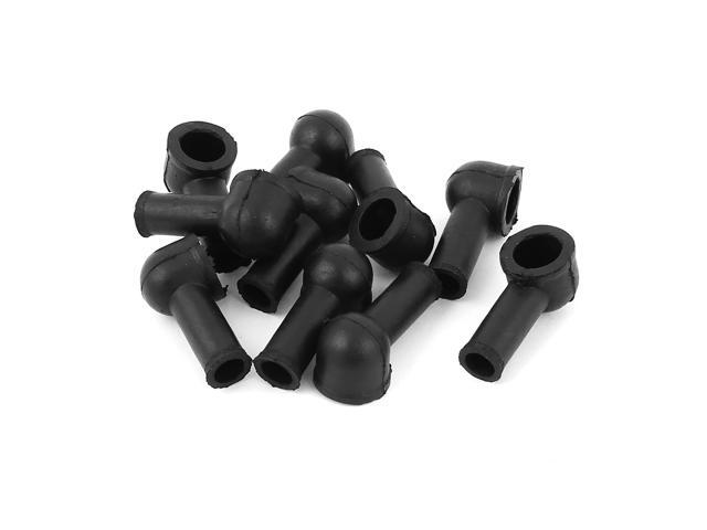 10 Pcs Angled Terminal Insulating Protector Covers Boot Sleeve Black 12mmx8mm