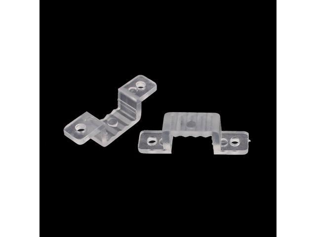 15mm x 7mm Plastic LED Light Strip Fixing Mounting Bracket Clear 100pcs