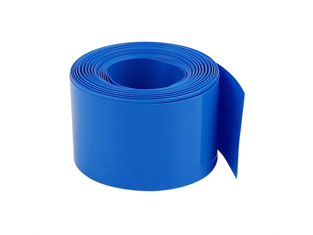 30mm Flat Width 2M Length Heat Shrink Tube Blue for 18650 Batteries