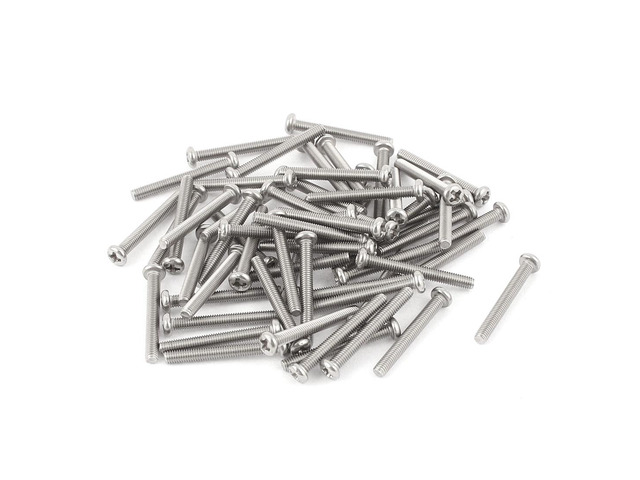 Unique Bargains M3 x 25mm 304 Stainless Steel Crosshead Phillips Pan Head Screws Bolt 60pcs