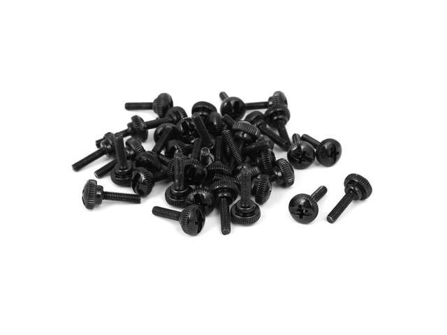 Photos - Other for repair Unique Bargains M3 x 12mm Knurled Phillips Head Thumb Screw Black 40pcs for Computer PC Ca 