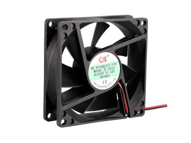 DC12V 0.25A 80x80x25mm 7 Vanes Coolant Cooler Fan for Computer w 2Terminals Wire