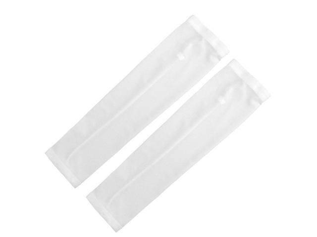 Unisex Golf Basketball Sports Sun Protection Cover Arm Sleeves White XL Pair