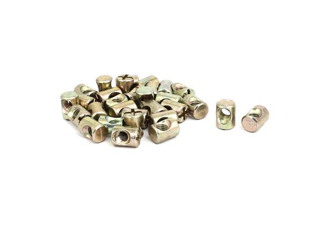 Photos - Other for repair Unique Bargains 30pcs M6x13mm Barrel Bolt Cross Dowel Slotted Furniture Nut for Beds Crib 