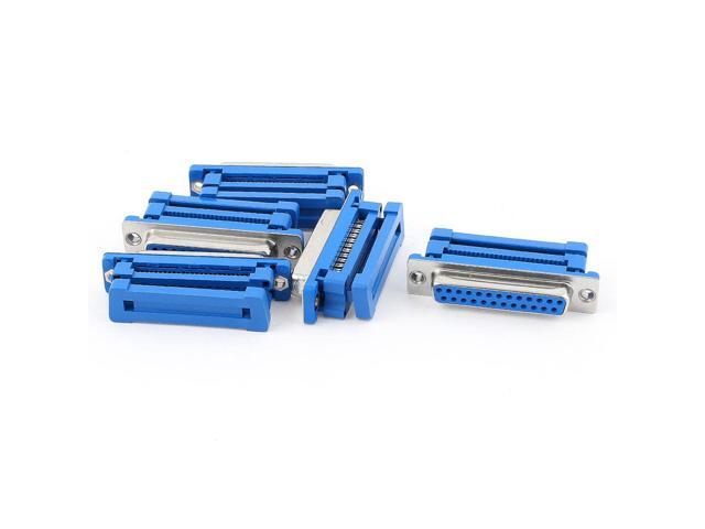 Unique Bargains 5 Pcs Parallel Port DB25 25-Pin Female IDC Connector Flat Cable Adapter
