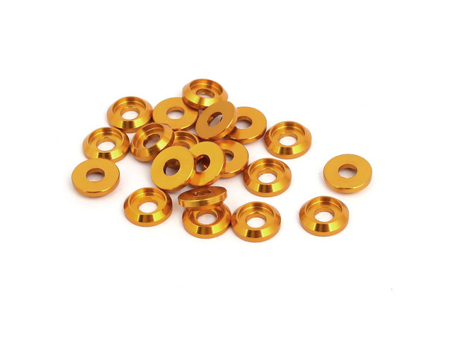 M3 Aluminum Alloy Fender Bumper Engine Dress Up Washer Gold Tone 20pcs