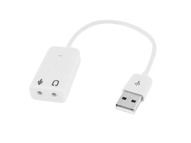 7.1 Channel USB 2.0 3D Sound Card Audio Adapter Adaptor Cable White