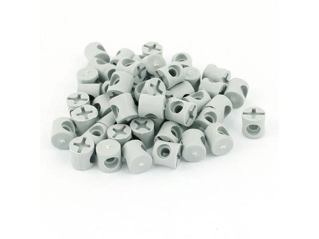 Photos - Other for repair Unique Bargains 10mmx10mm 4mm Hole Cross Barrel Furniture Hammer Connector Nut Gray 50pcs 
