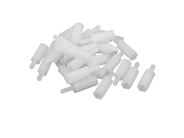 Photos - Other for repair Unique Bargains 30 Pcs M2 10mm+5mm Female-Male White Nylon Hex PCB Stand-Off Screw Spacer 