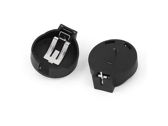Unique Bargains 2PCS Lithium Button Battery Holder Case Black for CR2450 LIR2450