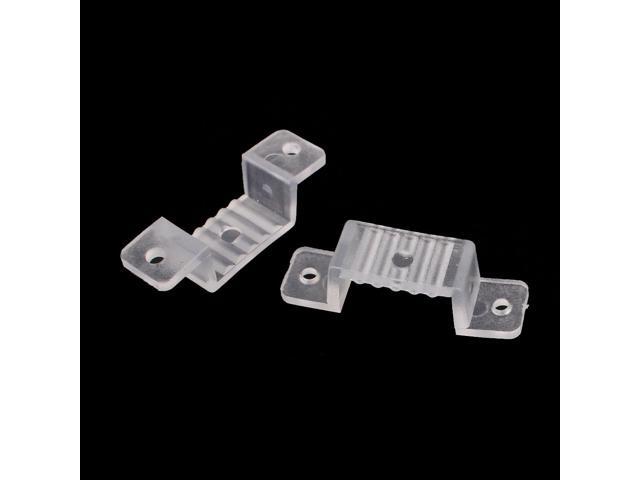 18mm x 8mm Plastic LED Light Strip Fixing Mounting Bracket Clear 50pcs